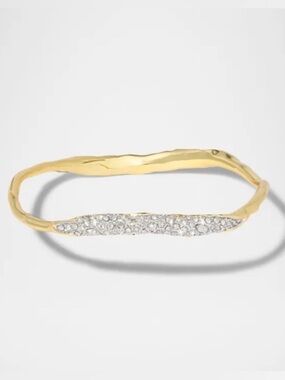 NEW Alexis Bittar Solanales Gold Crystal Skinny Bangle Bracelet AU21